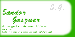 sandor gaszner business card